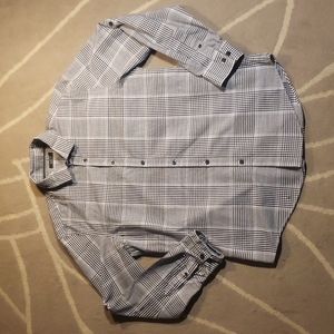 Alfani plaid/flannel black and white - mens medium